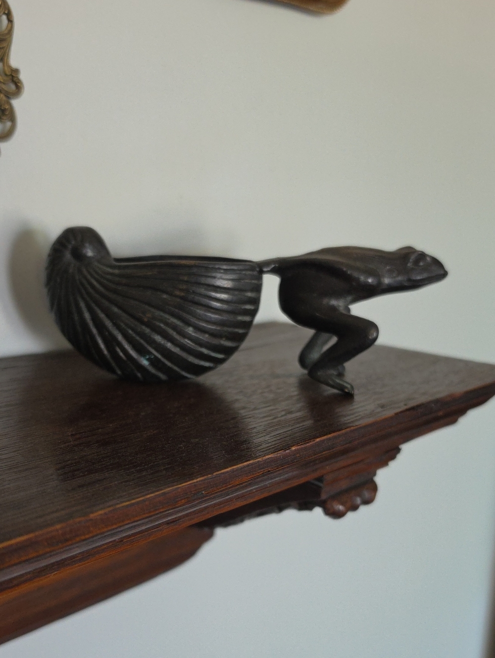 Bronze Frog Shell Decorative Accent - Dark Bronze